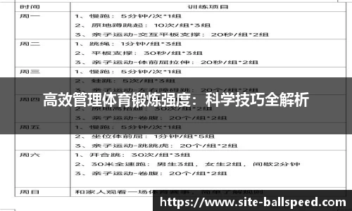 高效管理体育锻炼强度：科学技巧全解析